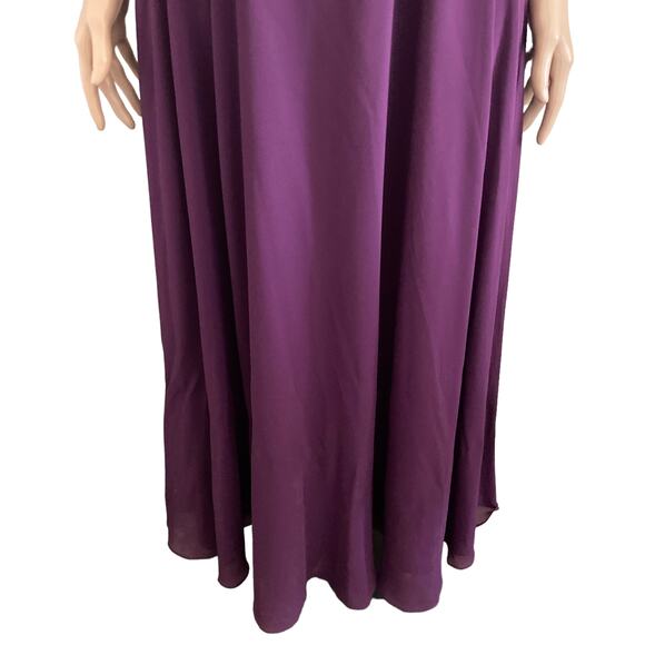 Azazie Halter Dress Womens 4 Purple Grape Long Gown Formal Floor Length - Picture 8 of 13